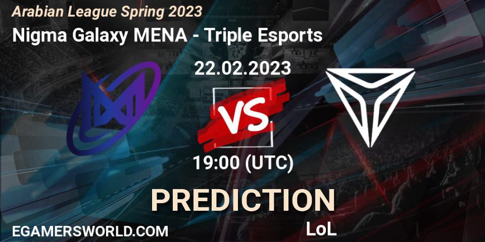 Prognoza Nigma Galaxy MENA - Triple Esports. 22.02.23, LoL, Arabian League Spring 2023