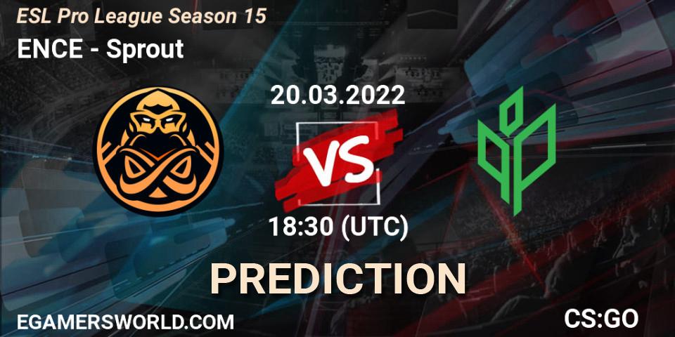 Prognoza ENCE - Sprout. 20.03.2022 at 19:00, Counter-Strike (CS2), ESL Pro League Season 15