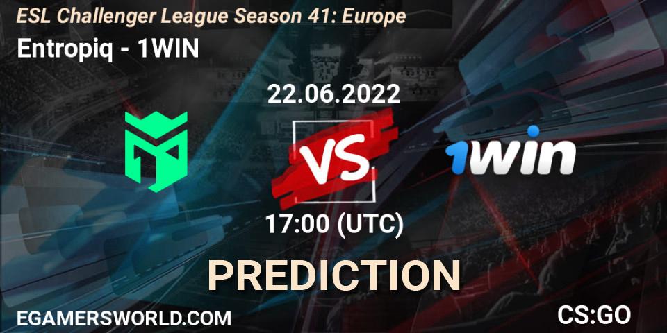Prognoza Entropiq - 1WIN. 22.06.2022 at 17:00, Counter-Strike (CS2), ESL Challenger League Season 41: Europe