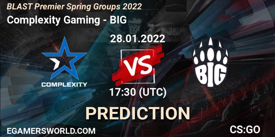 Prognoza Complexity Gaming - BIG. 28.01.22, CS2 (CS:GO), BLAST Premier Spring Groups 2022