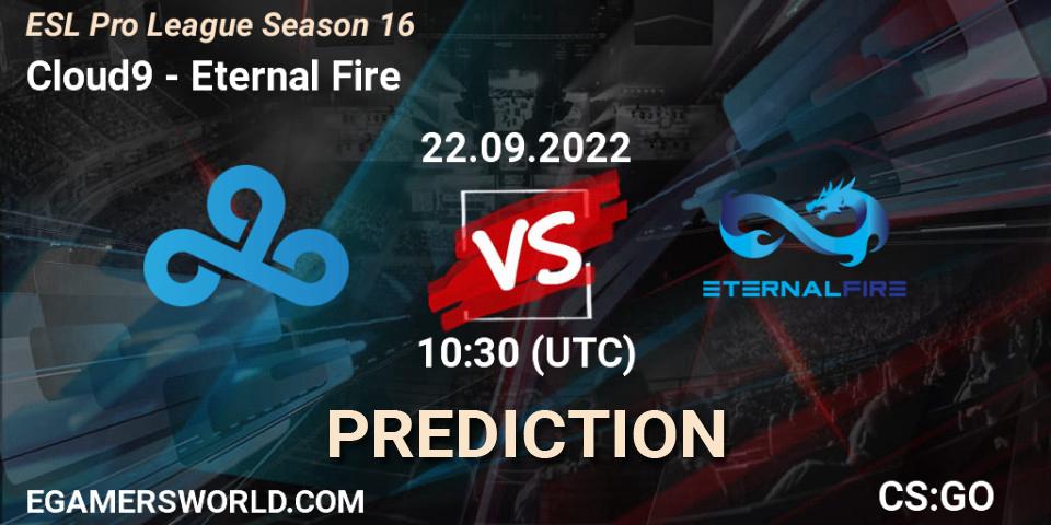 Prognoza Cloud9 - Eternal Fire. 22.09.22, CS2 (CS:GO), ESL Pro League Season 16