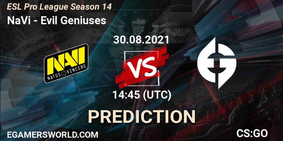 Prognoza NaVi - Evil Geniuses. 30.08.21, CS2 (CS:GO), ESL Pro League Season 14