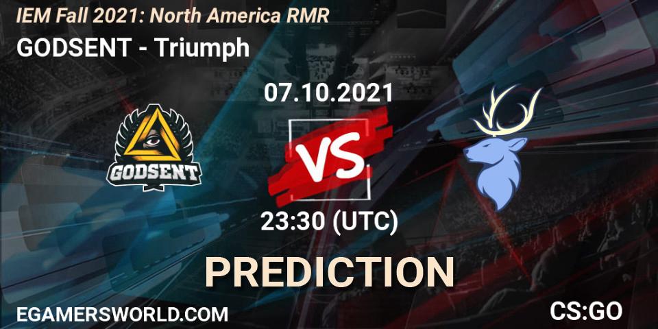 Prognoza GODSENT - Triumph. 07.10.2021 at 23:30, Counter-Strike (CS2), IEM Fall 2021: North America RMR