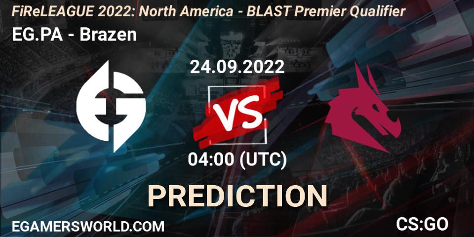 Prognoza EG.PA - Brazen. 24.09.22, CS2 (CS:GO), FiReLEAGUE 2022: North America - BLAST Premier Qualifier