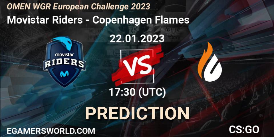 Prognoza Movistar Riders - Copenhagen Flames. 22.01.23, CS2 (CS:GO), OMEN WGR European Challenge 2023