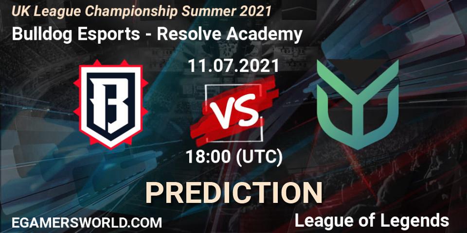 Prognoza Bulldog Esports - Resolve Academy. 11.07.2021 at 18:10, LoL, UK League Championship Summer 2021