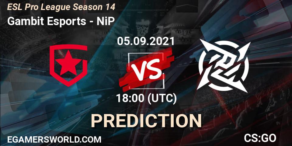 Prognoza Gambit Esports - NiP. 05.09.2021 at 18:00, Counter-Strike (CS2), ESL Pro League Season 14