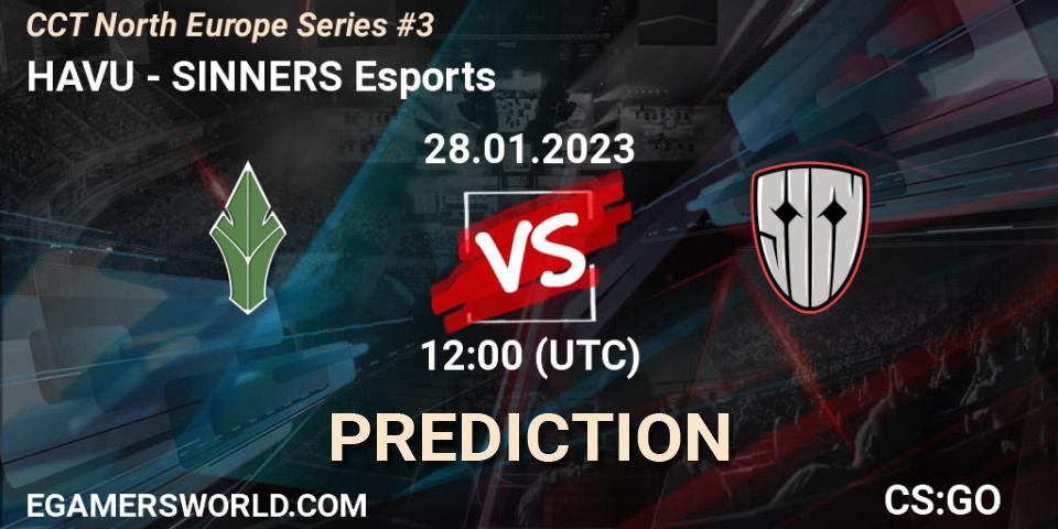 Prognoza HAVU - SINNERS Esports. 28.01.23, CS2 (CS:GO), CCT North Europe Series #3