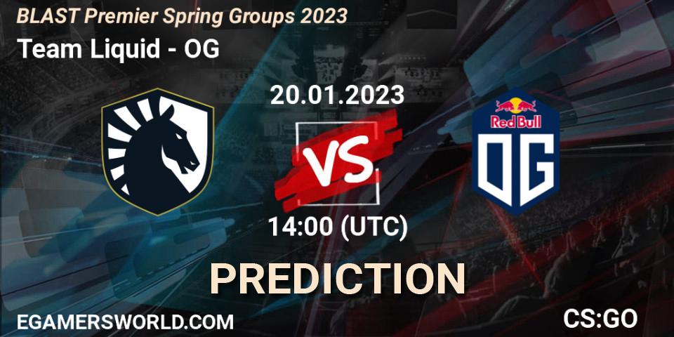 Prognoza Team Liquid - OG. 20.01.2023 at 13:25, Counter-Strike (CS2), BLAST Premier Spring Groups 2023