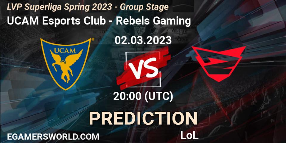 Prognoza UCAM Esports Club - Rebels Gaming. 02.03.2023 at 19:00, LoL, LVP Superliga Spring 2023 - Group Stage