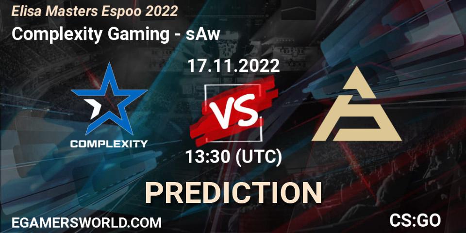 Prognoza Complexity Gaming - sAw. 17.11.22, CS2 (CS:GO), Elisa Masters Espoo 2022