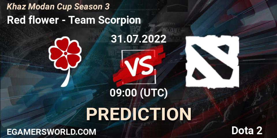 Prognoza Red flower - Team Scorpion. 31.07.2022 at 07:00, Dota 2, Khaz Modan Cup Season 3