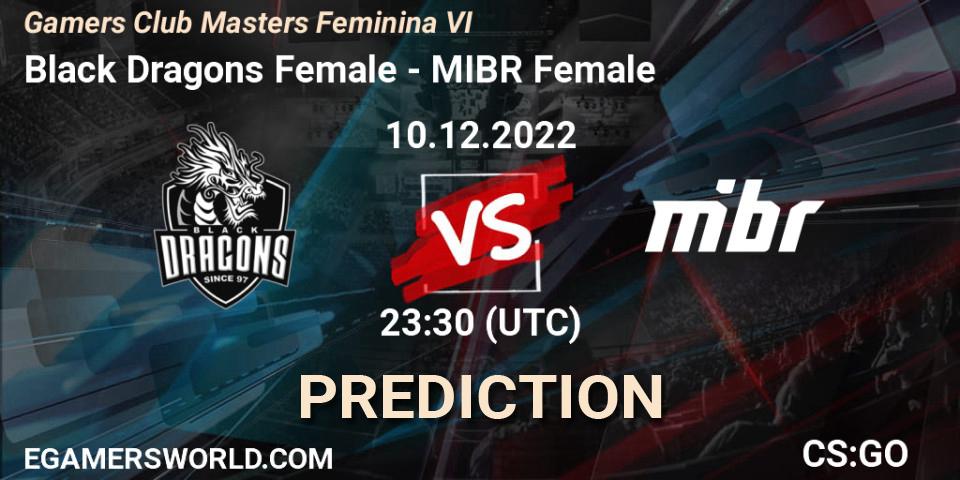 Prognoza Black Dragons Female - MIBR Female. 11.12.2022 at 00:00, Counter-Strike (CS2), Gamers Club Masters Feminina VI