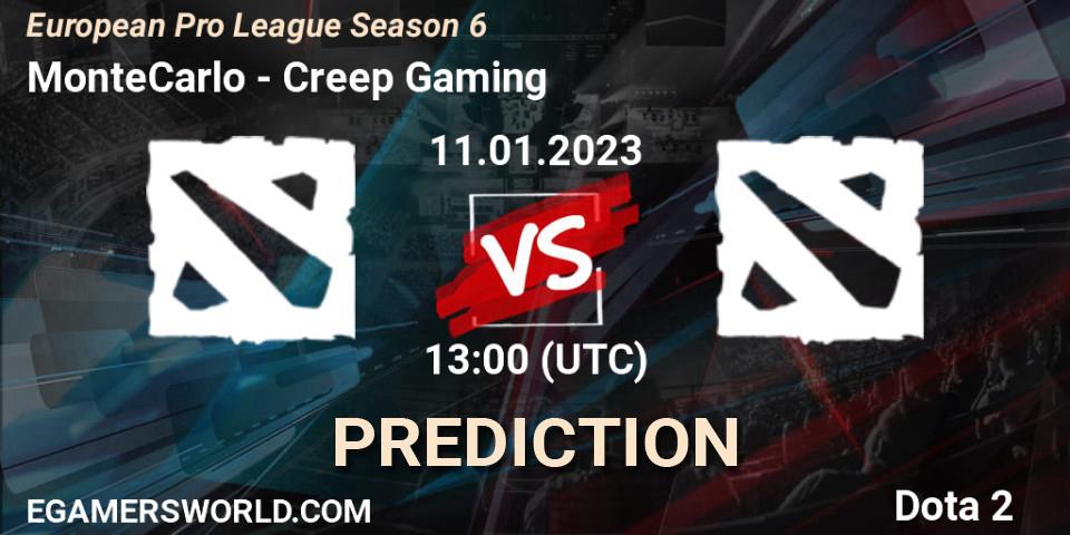 Prognoza MonteCarlo - Creep Gaming. 11.01.23, Dota 2, European Pro League Season 6