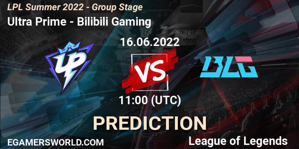 Prognoza Ultra Prime - Bilibili Gaming. 16.06.2022 at 11:50, LoL, LPL Summer 2022 - Group Stage