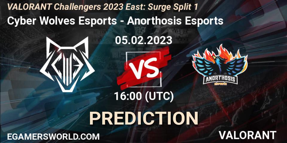 Prognoza Cyber Wolves Esports - Anorthosis Esports. 05.02.23, VALORANT, VALORANT Challengers 2023 East: Surge Split 1