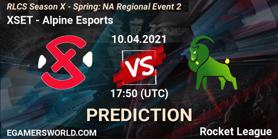 Prognoza XSET - Alpine Esports. 10.04.2021 at 17:45, Rocket League, RLCS Season X - Spring: NA Regional Event 2