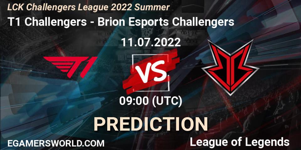 Prognoza T1 Challengers - Brion Esports Challengers. 14.07.2022 at 06:00, LoL, LCK Challengers League 2022 Summer