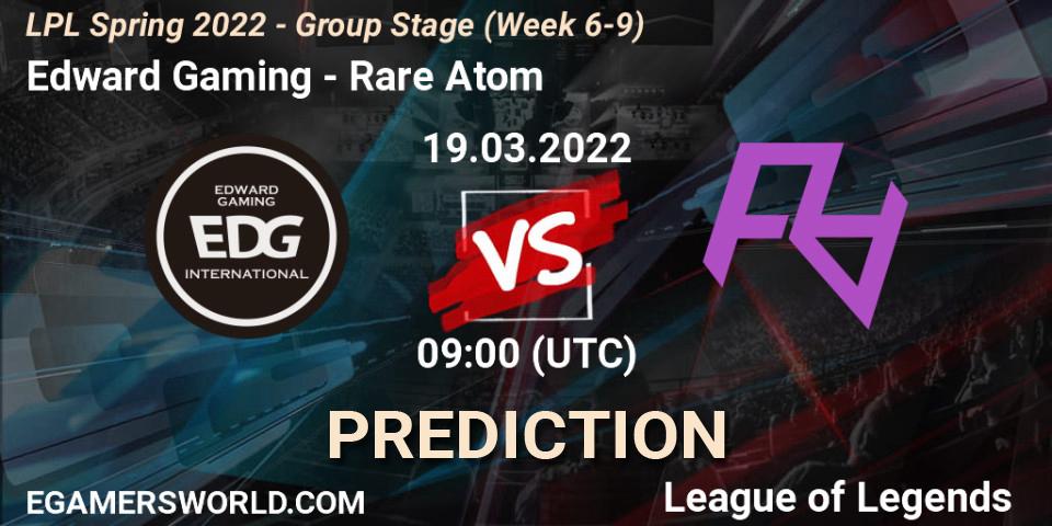 Prognoza Edward Gaming - Rare Atom. 19.03.22, LoL, LPL Spring 2022 - Group Stage (Week 6-9)
