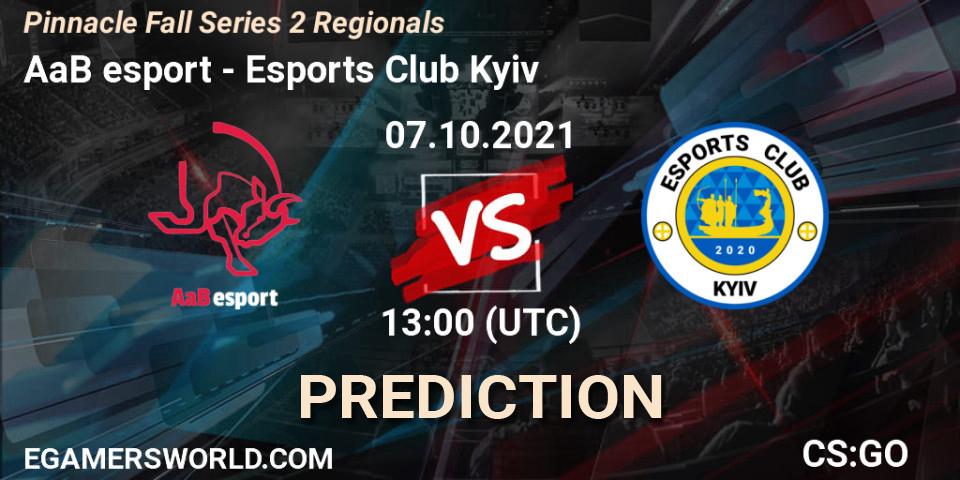 Prognoza AaB esport - Esports Club Kyiv. 07.10.2021 at 13:05, Counter-Strike (CS2), Pinnacle Fall Series 2 Regionals