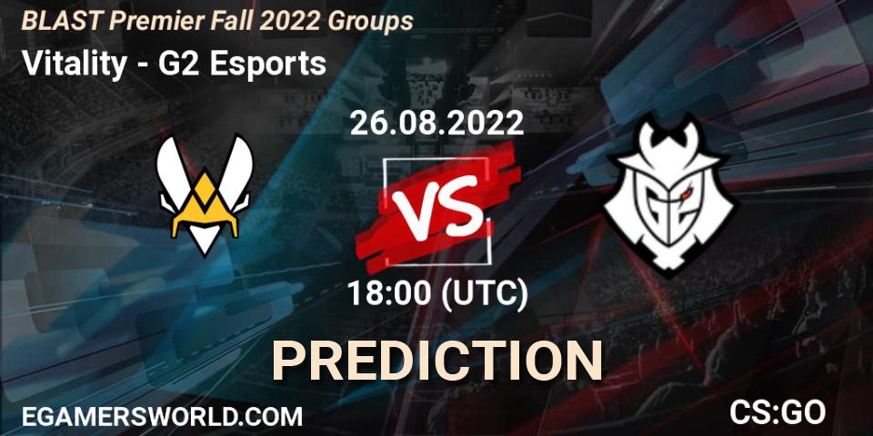 Prognoza Vitality - G2 Esports. 26.08.2022 at 17:50, Counter-Strike (CS2), BLAST Premier Fall 2022 Groups
