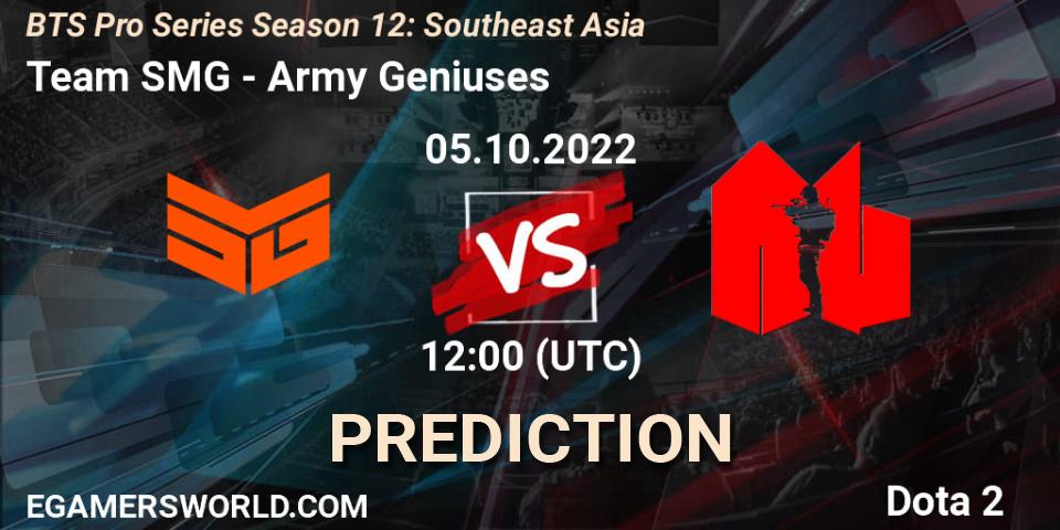 Prognoza Team SMG - Army Geniuses. 05.10.22, Dota 2, BTS Pro Series Season 12: Southeast Asia