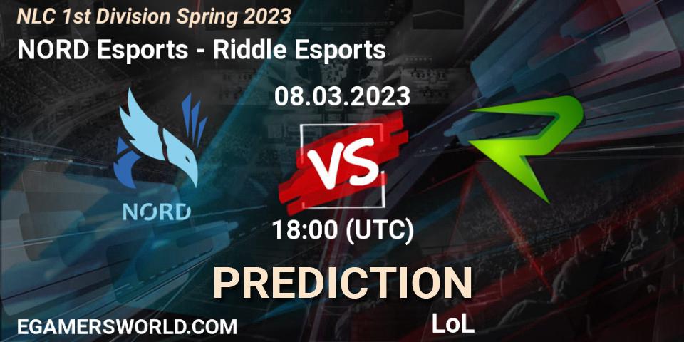 Prognoza NORD Esports - Riddle Esports. 14.02.2023 at 17:00, LoL, NLC 1st Division Spring 2023