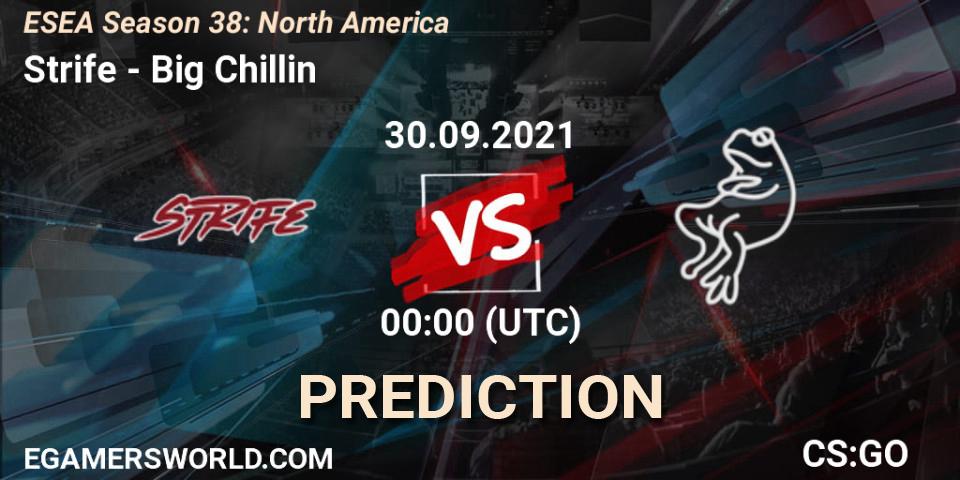 Prognoza Strife - Big Chillin. 30.09.2021 at 00:00, Counter-Strike (CS2), ESEA Season 38: North America 