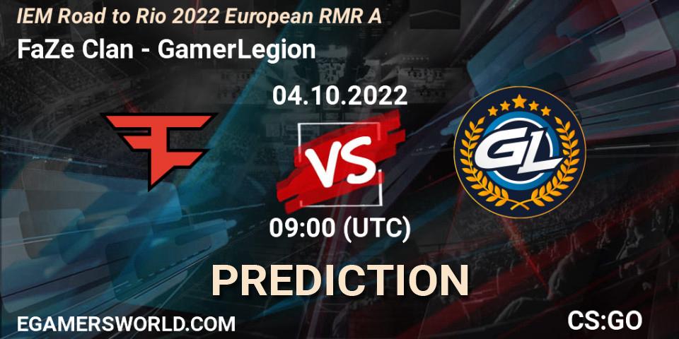 Prognoza FaZe Clan - GamerLegion. 04.10.2022 at 11:40, Counter-Strike (CS2), IEM Road to Rio 2022 European RMR A