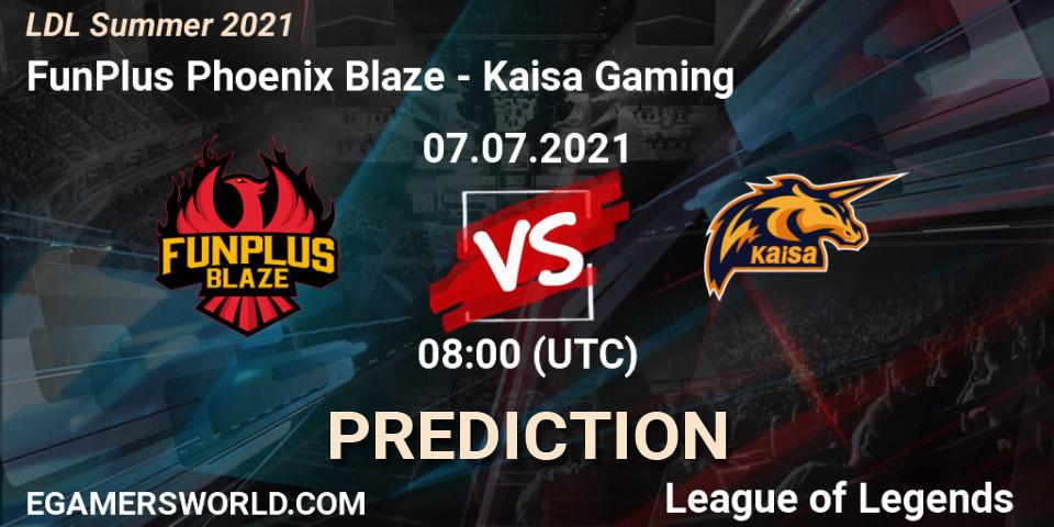 Prognoza FunPlus Phoenix Blaze - Kaisa Gaming. 07.07.2021 at 09:00, LoL, LDL Summer 2021
