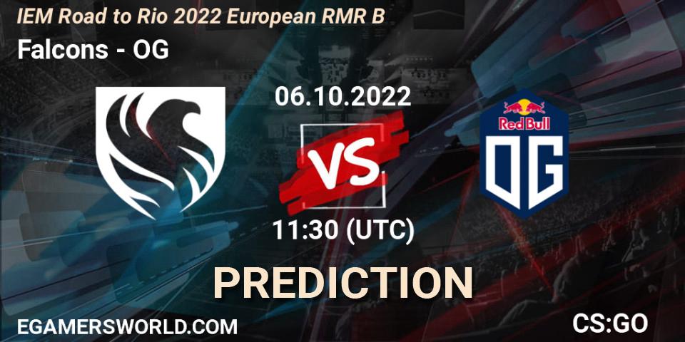 Prognoza Falcons - OG. 06.10.2022 at 11:40, Counter-Strike (CS2), IEM Road to Rio 2022 European RMR B