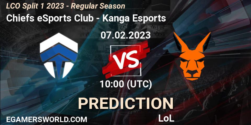Prognoza Chiefs eSports Club - Kanga Esports. 07.02.23, LoL, LCO Split 1 2023 - Regular Season