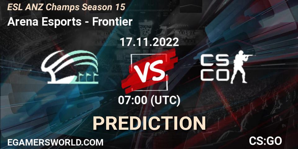 Prognoza Arena Esports - Frontier. 17.11.2022 at 07:00, Counter-Strike (CS2), ESL ANZ Champs Season 15