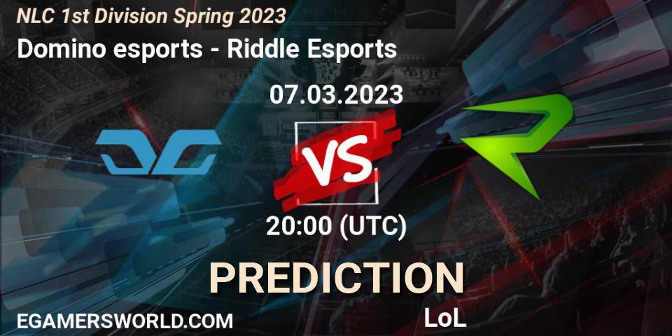 Prognoza Domino esports - Riddle Esports. 08.02.23, LoL, NLC 1st Division Spring 2023