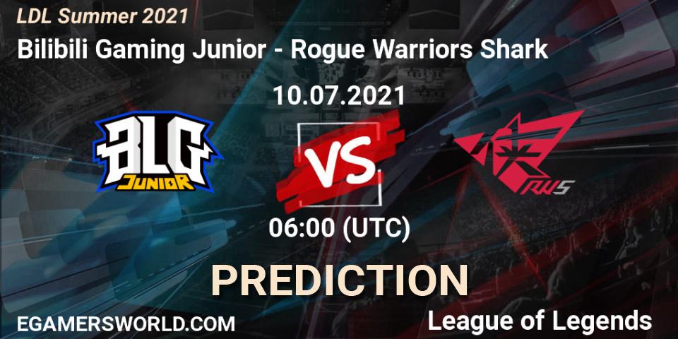 Prognoza Bilibili Gaming Junior - Rogue Warriors Shark. 10.07.2021 at 06:00, LoL, LDL Summer 2021