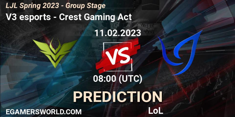 Prognoza V3 esports - Crest Gaming Act. 11.02.2023 at 08:00, LoL, LJL Spring 2023 - Group Stage