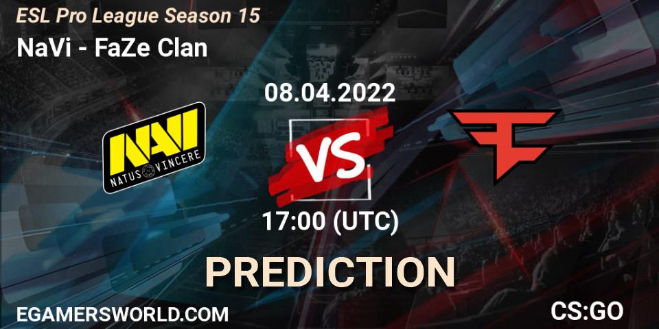 Prognoza NaVi - FaZe Clan. 08.04.2022 at 17:30, Counter-Strike (CS2), ESL Pro League Season 15