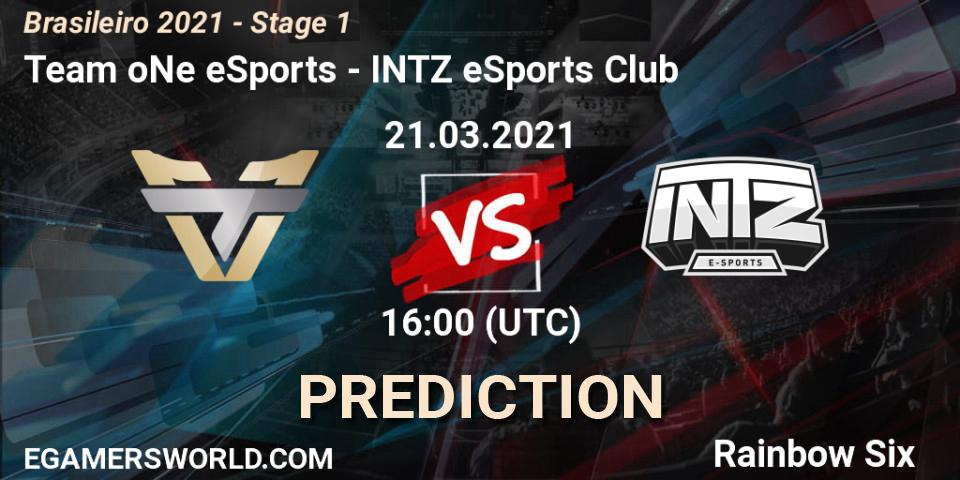 Prognoza Team oNe eSports - INTZ eSports Club. 21.03.2021 at 16:00, Rainbow Six, Brasileirão 2021 - Stage 1