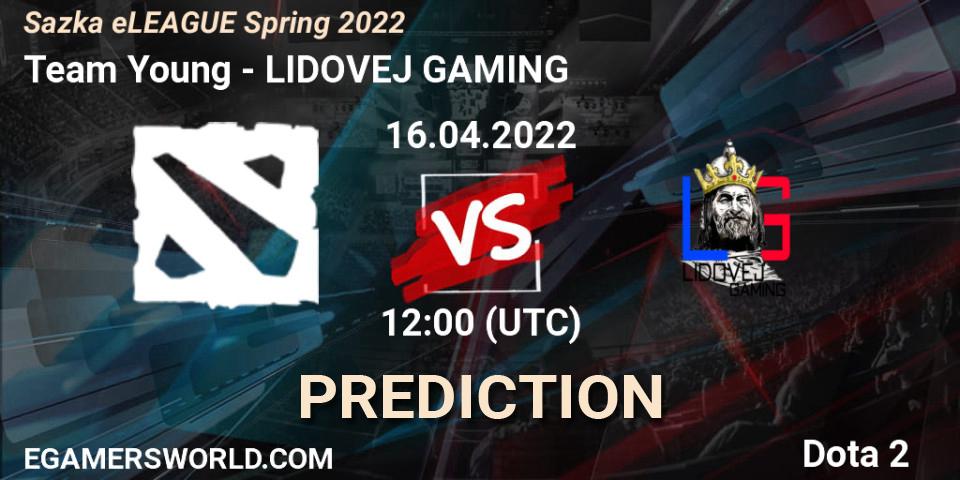 Prognoza Team Young - LIDOVEJ GAMING. 16.04.2022 at 12:00, Dota 2, Sazka eLEAGUE Spring 2022