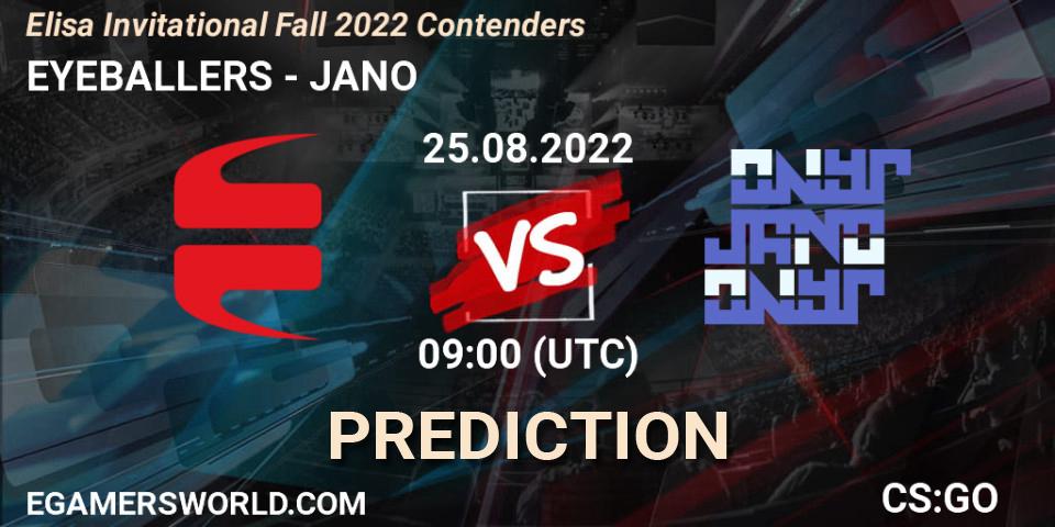 Prognoza EYEBALLERS - JANO. 25.08.2022 at 09:00, Counter-Strike (CS2), Elisa Invitational Fall 2022 Contenders