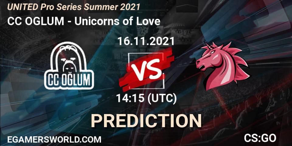 Prognoza CC OGLUM - Unicorns of Love. 16.11.2021 at 13:40, Counter-Strike (CS2), UNITED Pro Series Summer 2021