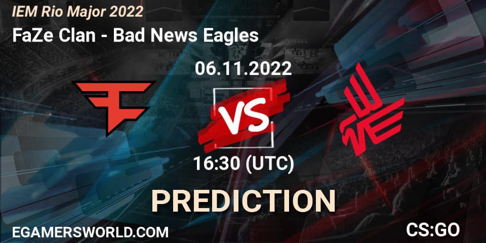 Prognoza FaZe Clan - Bad News Eagles. 06.11.2022 at 17:00, Counter-Strike (CS2), IEM Rio Major 2022