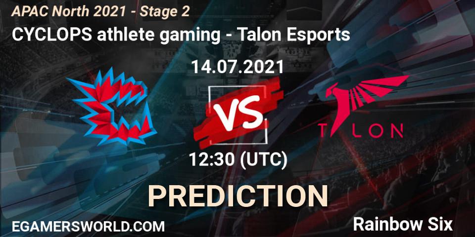 Prognoza CYCLOPS athlete gaming - Talon Esports. 14.07.2021 at 12:30, Rainbow Six, APAC North 2021 - Stage 2