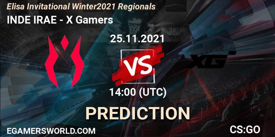 Prognoza INDE IRAE - X Gamers. 25.11.2021 at 14:00, Counter-Strike (CS2), Elisa Invitational Winter 2021 Regionals