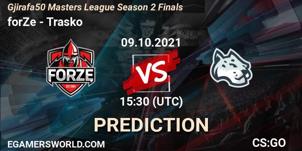 Prognoza forZe - Trasko. 09.10.2021 at 16:00, Counter-Strike (CS2), Gjirafa50 Masters League Season 2 Finals