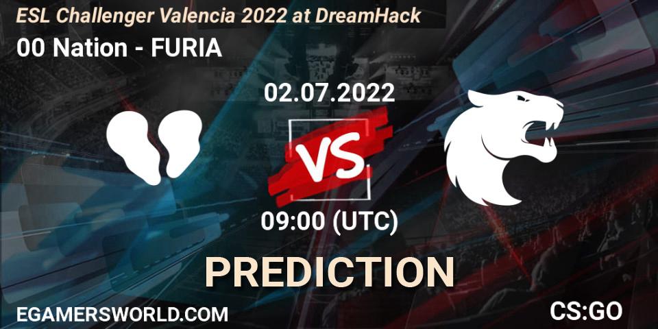 Prognoza 00 Nation - FURIA. 02.07.2022 at 09:00, Counter-Strike (CS2), ESL Challenger Valencia 2022 at DreamHack