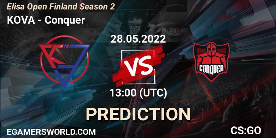 Prognoza KOVA - Conquer. 28.05.2022 at 13:00, Counter-Strike (CS2), Elisa Open Finland Season 2