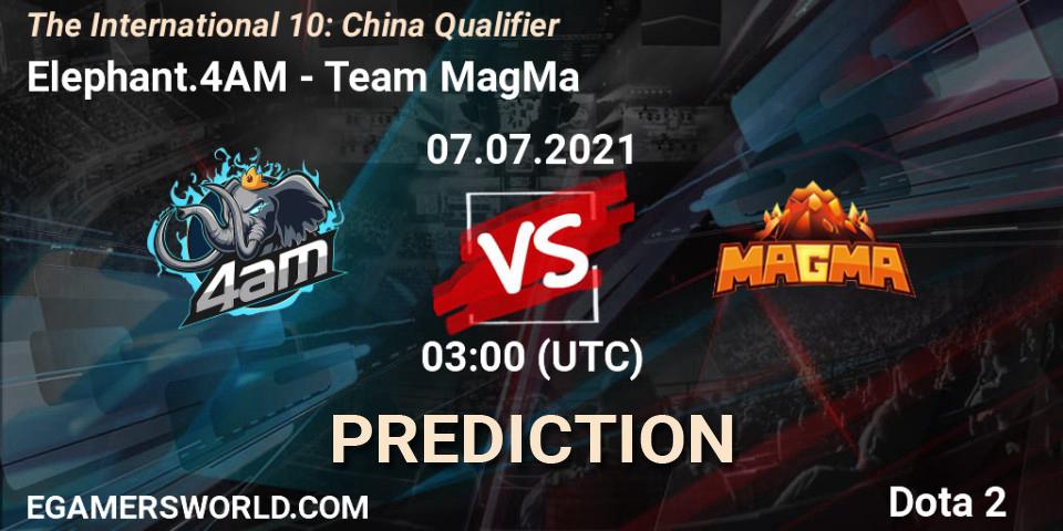 Prognoza Elephant.4AM - Team MagMa. 07.07.2021 at 03:19, Dota 2, The International 10: China Qualifier
