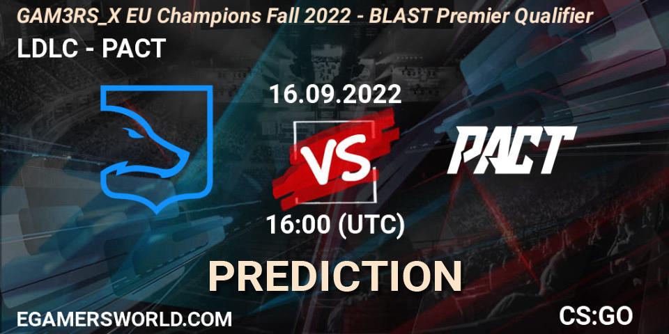 Prognoza LDLC - PACT. 16.09.2022 at 16:10, Counter-Strike (CS2), GAM3RS_X EU Champions: Fall 2022