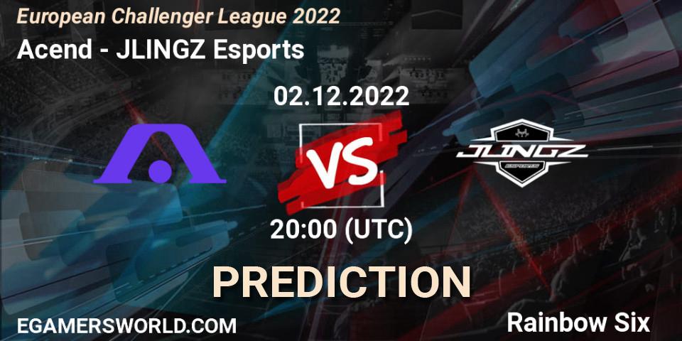 Prognoza Acend - JLINGZ Esports. 02.12.22, Rainbow Six, European Challenger League 2022